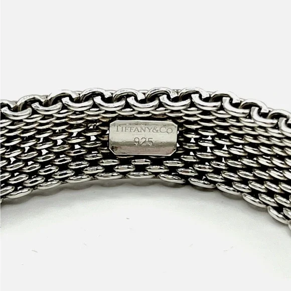 Tiffany & Co. Sterling Silver 925 Somerset Mesh Weave Bangle